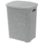 Panier  linge plastique 50 litres flower gris