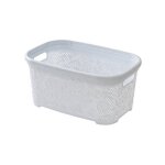 Panier � linge en plastique blanc capacit� 27 l ligne flower