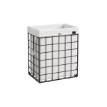 Panier  linge sale 90l, corbeille pliable, bac, sac amovible et lavable, cadre en mta