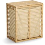 Zeller - panier � linge verrouillable en bambou, 53, 5 x 33 x 61 cm