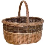 Okaffarefatto - panier en osier ovale bicolore avec anse sara 43, 5 x 36 h 25