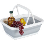 Panier de rangement avec anses, 8 l, pour faire la vaisselle au camping, hlp 15, 5x38, 5x28, 5 cm, blanc ...