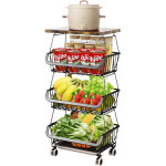 Panier de rangement de cuisine avec tagres, corbeille  fruits en mtal  3 niveaux, paniers  fruits ...