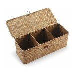Alovez - panier rangement jonc de mer avec couvercle rectangulaires malle en osier avec compartiment ... Alovez - panier rangement jonc de mer avec couvercle rectangulaires malle en osier avec compartiment ...