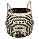 Panier de rangement pliable  anses 'seagrass' 40cm noir