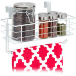 Panier suspendu avec porte rouleau de cuisine, rangement, cuisine et bain, fil de fer hlp 18 x 31 x 17 ...
