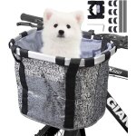 Panier de vlo, amovible vlo guidon panier, cycle avant toile panier transporteur sac pet carrier en ...