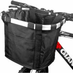 Panier de v�lo avant pliant, amovible v�lo guidon panier, cycle avant toile panier transporteur sac pet ...