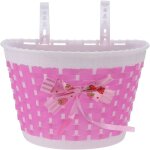 Panier de vélo pour enfants, panier tressé avec noeud, pour vélo et skateboard, pour fille Panier de vélo pour enfants, panier tressé avec noeud, pour vélo et skateboard, pour fille