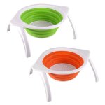 Panier de vidange pliable avec pieds, plaque filtrante avec support, bac  lgumes, panier  fruits rtractabl ...