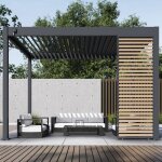 Ombrea ? panneau brise - vue horizontal 1m ? aluminium r�sistant aux intemp�ries ? lames fixes non orientables ...