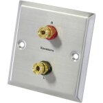 Panneau de connexion mur 2 prises banane speakers