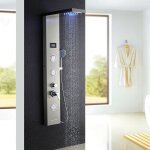 Panneau de douche colonne de douche hydromassante led lcd panneau de douche en acier inox bross� avec ...