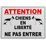 Panneau extrieur 'attention chiens en libert ne pas entrer' - pvc rsistant (format a5)