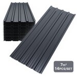 Panneau et lame de bardage t�le bac acier abri de jardin toiture en m�tal galvanis� 14x110x 46cm=7m� ...