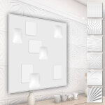 Panneaux muraux 3d en plastique pvc - revtement mural blanc avec aspect 3d - motifs abstraits: 1 assiette, ...