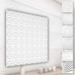 Panneaux muraux 3d en plastique pvc - revtement mural blanc avec aspect 3d - motifs abstraits: 2 m ...