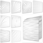 Panneaux muraux 3d en plastique pvc - revtement mural blanc avec aspect 3d - motifs abstraits: 3 qm ...