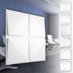 Panneaux muraux 3d en plastique pvc - rev�tement mural blanc avec aspect 3d - motifs cube: 5 m� 20 panneaux, ...