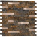 Dalsys - panneaux muraux autocollants aspect pierre 1m�, 11 pi�ces rev�tement mural r�sistant � l'humidit�, ...