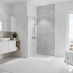 Panneau mural 100 x 255 cm b�ton cir�, rev�tement pour douche et salle de bain, d�codesign softtouch ...