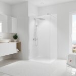 Panneau mural blanc structuré, revêtement pour douche et salle de bain, décodesign décor schulte 100 ... Panneau mural blanc structuré, revêtement pour douche et salle de bain, décodesign décor schulte 100 ...