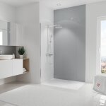 Panneau mural gris argent�, rev�tement pour douche et salle de bain, d�codesign couleur, schulte, 90 ...