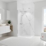 Panneau mural 100 x 255 cm marbre de carrare blanc, revtement pour douche et salle de bain, dcodesign ...
