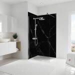 Panneau mural lot de 2 panneaux muraux 100 x 210 cm marbre de carrare noir, revtement pour douche et ...
