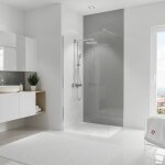 Panneau mural reflex gris brillant, rev�tement pour douche et salle de bain, d�codesign brio schulte ...