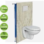 Kobertin - compact - panneau coffrage wc suspendu , l120l1200. 4 cm, effet marbre beige, sabana by sanizo ...