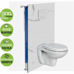 Panneau coffrage wc suspendu , l120l1200. 4 cm, effet marbre blanc, mud white by sanizo