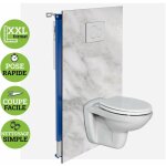 Panneau habillage wc suspendu , l120l1200. 4 cm, effet marbre gris, versilia by sanizo