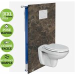 Kobertin - compact - panneau habillage wc suspendu , l120l1200. 4 cm, effet marbre marron, emperador ...