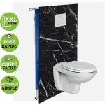 Panneau habillage wc suspendu , l120l1200. 4 cm, effet marbre noir, infinite black by sanizo