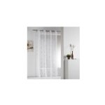 Voilage � oeillets - 140 x 260 cm - chenilla - beige - livraison gratuite