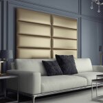 Panneau tête de lit capitonnée mural 76cm simili cuir or Panneau tête de lit capitonnée mural 76cm simili cuir or
