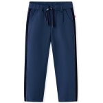 Pantalons pour enfants avec bordures noires bleu marine 128