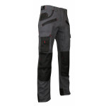 Lma - pantalon de travail argile taille 58 gris / noir multipoches � genouill�res