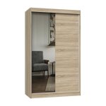 Paolo - armoire à 2 portes coulissantes - 1 miroir - l. 120 cm - dressing de chambre 2 portes Paolo - armoire à 2 portes coulissantes - 1 miroir - l. 120 cm - dressing de chambre 2 portes