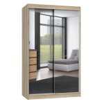 Paolo - armoire à 2 portes coulissantes - 2 miroirs - l. 120 cm - dressing de chambre 2 portes Paolo - armoire à 2 portes coulissantes - 2 miroirs - l. 120 cm - dressing de chambre 2 portes