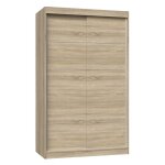 Paolo - armoire  2 portes coulissantes - penderie l 120 cm - dressing de chambre 2 portes