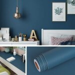 Papier peint adh�sif bleu fonc� de 40cm10m papier vinyle autocollant bleu indigo pour meuble chambre ...