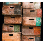 Papier peint bande dcorative trompe l'oeil tapisserie marron caisse en bois colores papier peint moderne ...