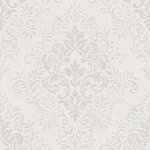 Papier peint baroque gris motif en relief tapisserie baroque grise claire id�ale pour salon papier peint ...