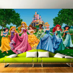 Papier peint chteau et princesses disney 360x254 cm