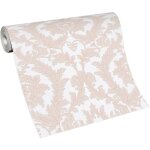 Bricoflor - papier peint damass rose & blanc lgant | tapisserie baroque chic rose & blanche | papier ...