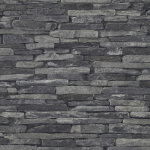 Bricoflor - papier peint imitation pierre | papier peint gris anthracite fausse pierre | papier peint ...