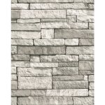 Papier peint intiss� briques claires grain� 1005 x 52cm gris