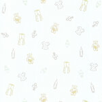 Papier peint intiss� chambre b�b� | papier peint blanc motif jaune & gris enfant | tapisserie chambre ...